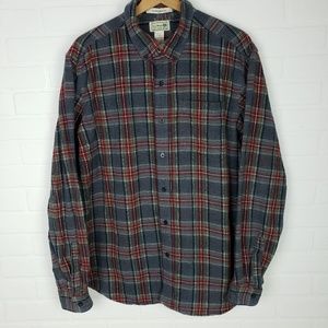 LL Bean Plaid Flannel Button Down L